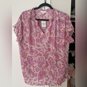 NWT J.Jill Paisley Ruffle Blouse – Size M (NEW with tags!)